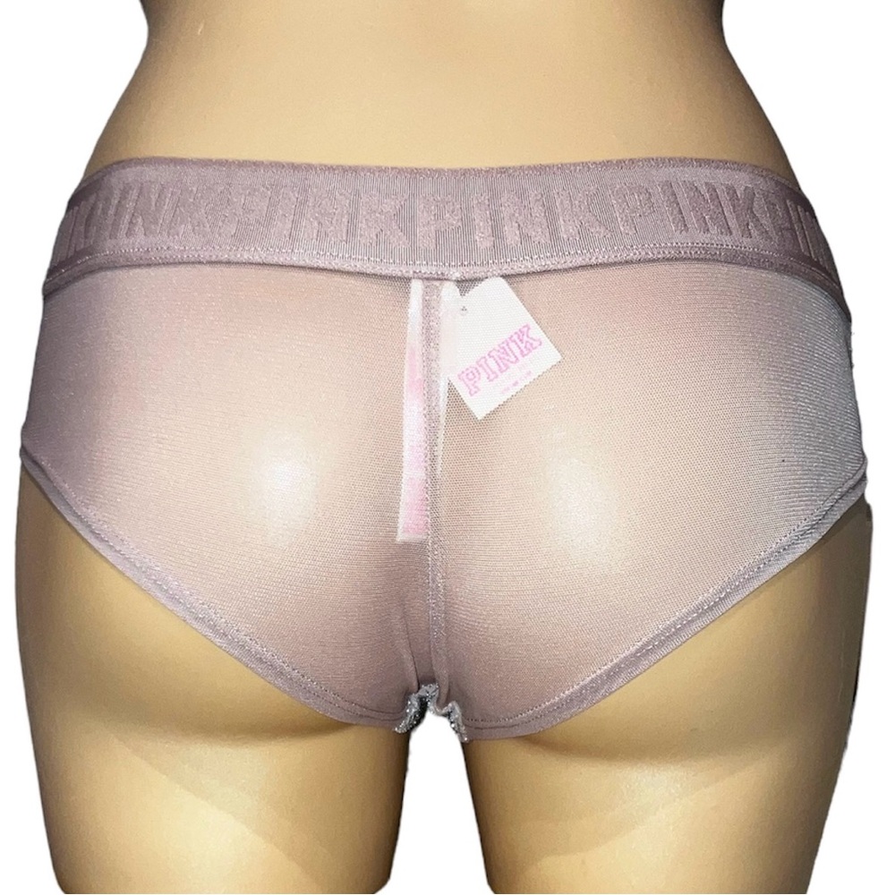 *3 for $30!* Victoria’s Secret PINK Logo cheekster panties rose gold glitter S - Picture 5 of 5